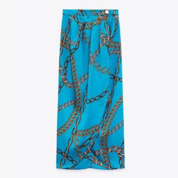 Zara Chain Print Pareo Skirt - Picture 4 of 11